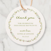 VERONA Wildflower krans bruiloft Bedankjes Labels (Voorkant)