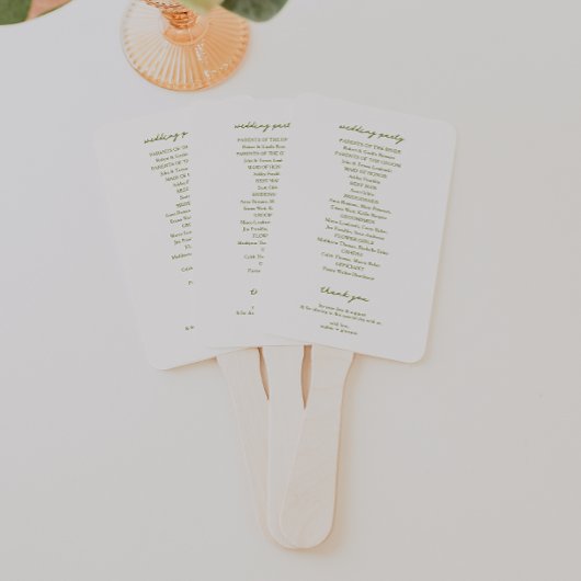 VERONA Wildflower Lijst Wedding Programma Handwaaier