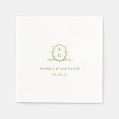 VERONA Wildflower Monogram Crest Wedding Servet (Voorkant)