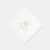 VERONA Wildflower Monogram Crest Wedding Servet (Hoek)