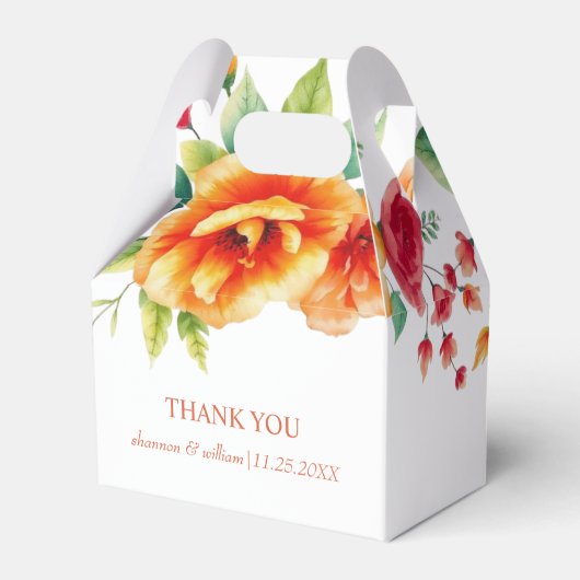 Verona zonsondergang oranje bloemen bruiloft Bedan Bedankdoosjes (Voorkant Zijde)