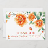 Verona zonsondergang oranje bloemen bruiloft Bedan Bedankkaart (Voorkant)