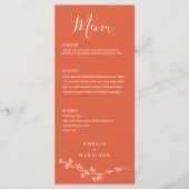 Verona Zonsondergang Oranje Bloemrijke Formele Ele Menu (Voorkant)