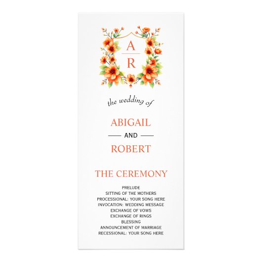 Verona zonsondergang sinaasappel bloemenkam huweli reclamekaart (Voorkant)