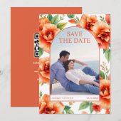 Verona zonsondergang sinaasappel bloemmotief trouw save the date (Voorkant / Achterkant)