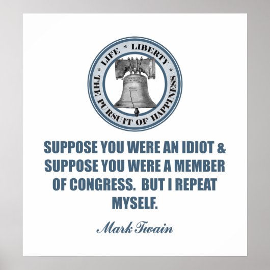 Veronderstel - Mark Twain Poster (Voorkant)