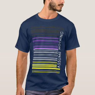 Veronderstel niets Nonbinary de Barcode Enby LGB v T-shirt