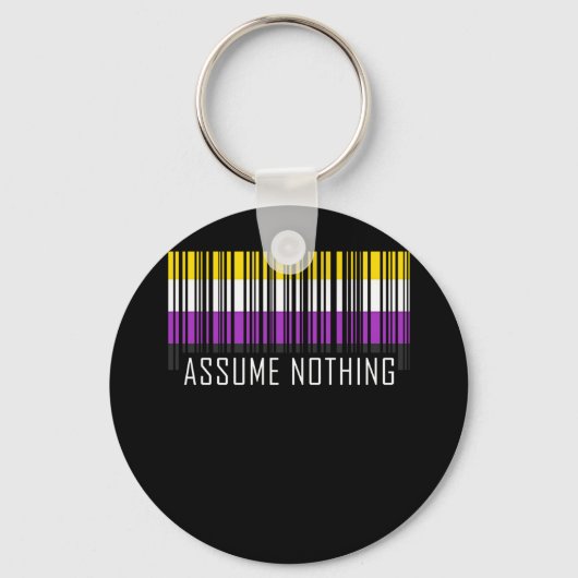 Veronderstel niets Nonbinary de Barcode Enby van d Sleutelhanger (Voorkant)