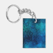 Verondersteld Blauw Mandala Patroon Sleutelhanger (Voorkant Links)
