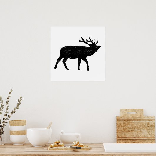 Verondersteld Moose Silhouette Poster (Keuken)