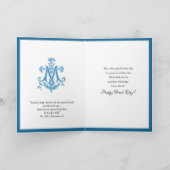 Veronderstelling Maagd Mary Blue Elegant Religieuz Kaart (Binnen)