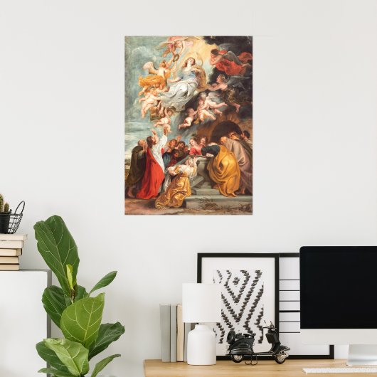 Veronderstelling van de Maagd - Schoolkunst van Ru Poster (Thuiskantoor)