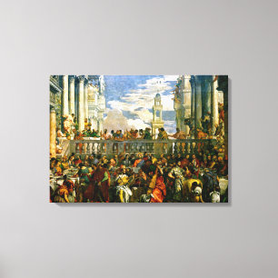 Veronese - Het huwelijk op Cana Canvas Afdruk