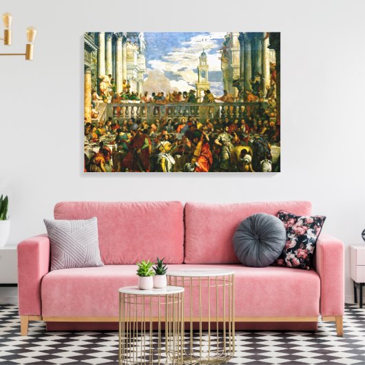 Veronese - Het huwelijk op Cana Canvas Afdruk (Insitu (Woonkamer))