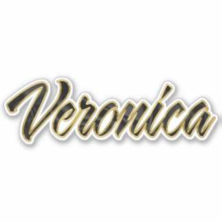 Veronica black gold Lettering Aufkleber Sticker