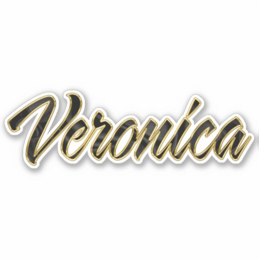 Veronica black gold Lettering Aufkleber Sticker (Voorkant)