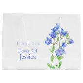 Veronica bruiloft blauw bloemmeisje gunsttas large cadeautasje (Achterkant)