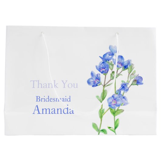 Veronica bruiloft blauwe bruidsmeisje gunst cadeau groot cadeauzakje (Achterkant)