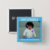 Veronica-Button opslaan Vierkante Button 5,1 Cm (Voorkant /achterkant)