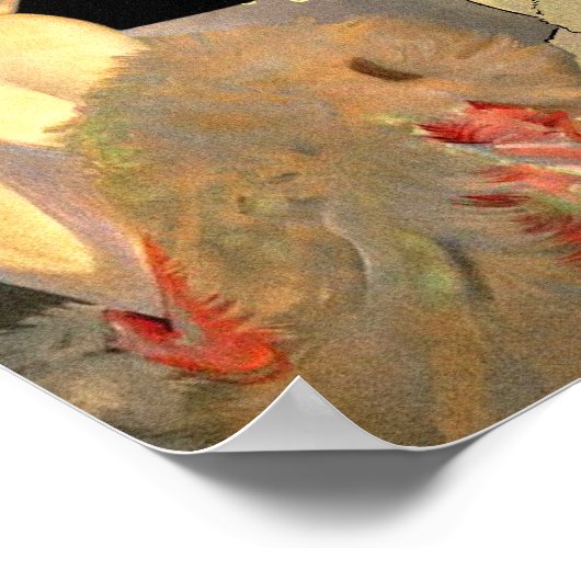 Veronica Cat en Chandelier Poster of Print (Hoek)