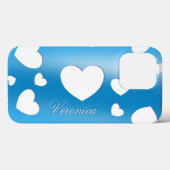 Veronica - Cute Hearts - romantische blauwe iPhone Case-Mate iPhone Case (Achterkant (horizontaal))