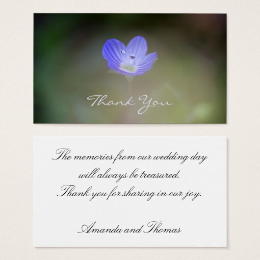 Veronica macro bedankt kaart (Voorkant /achterkant)