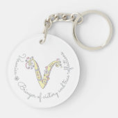 Veronica monogram V naam en betekenis Sleutelhanger (Achterkant)