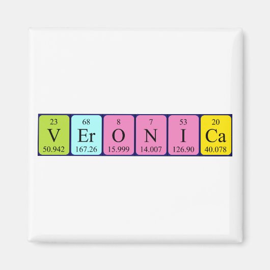 Veronica periodieke tabelnaam magneet (Voorkant)