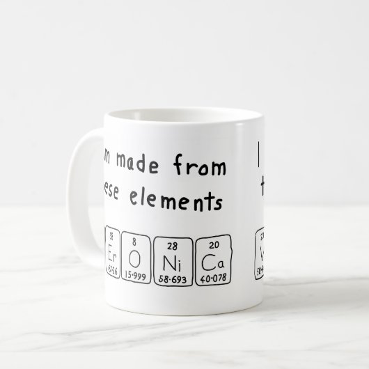 Veronica periodieke tabelnaam mok (Voorkant links)