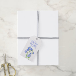 Veronica Speedwell waterverf flower blue art Cadeaulabel