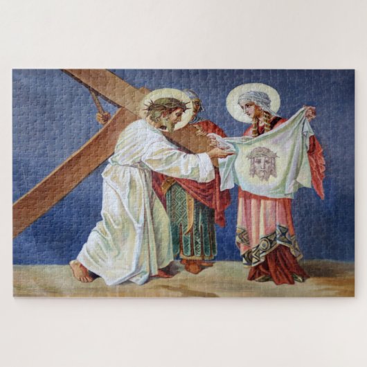 Veronica veegt het gezicht van Jezus Puzzle Legpuzzel (Horizontaal)