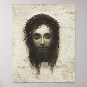 Veronica Veil Shroud Jesus Face Crown of Thorns Poster