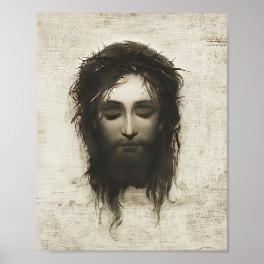 Veronica Veil Shroud Jesus Face Crown of Thorns Poster (Voorkant)