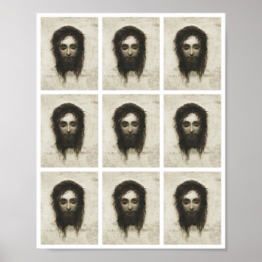 Veronica Veil Shroud Jesus Face Crown Thorns Multi Poster (Voorkant)