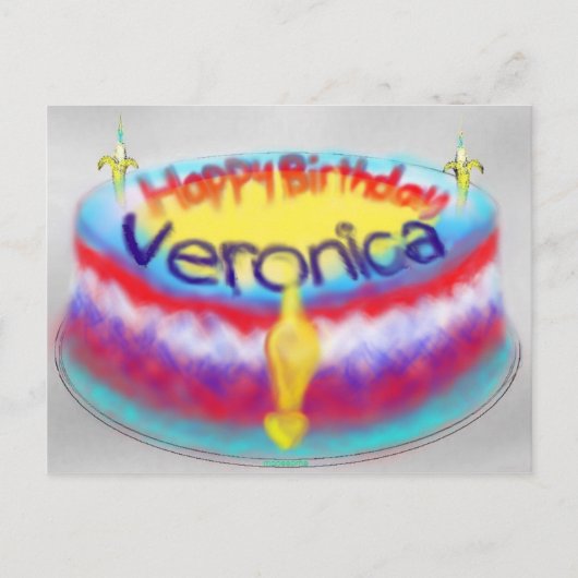 Veronica's Birthday Cake Briefkaart (Voorkant)