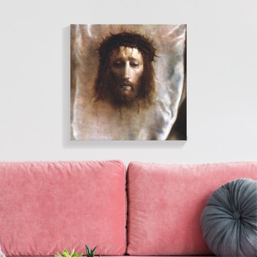 VERONICA'S VEIL, HET HOOGSTE GEZICHT VAN JESUS. CANVAS AFDRUK (Insitu (Woonkamer))
