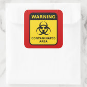 "Verontreinigd gebied (biogevaar) Vierkante Sticker (Tas)
