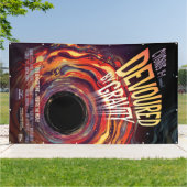 Verontroerd door zwaartekracht Halloween Hole Blac Spandoek (Buitenkant)