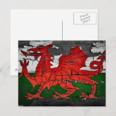 verontrust Wales vlagbriefkaart Briefkaart (Voorkant / Achterkant)