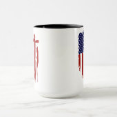 verontruste Amerikaanse vlag met rode kruis Mok (Midden)