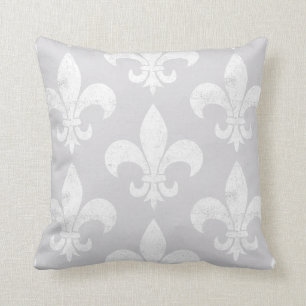 Verontruste Elegante Zachte Neutral Fleur DE Lis Kussen