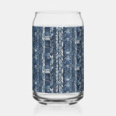 Verontruste en gevlochten Blue Jean Denim Blikvorm Glas (Rechts)