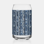 Verontruste en gevlochten Blue Jean Denim Blikvorm Glas (Links)