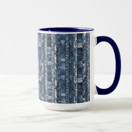 Verontruste en gevlochten Blue Jean Denim Mok