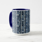 Verontruste en gevlochten Blue Jean Denim Mok (Voorkant links)