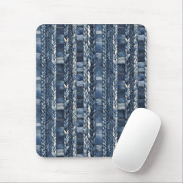 Verontruste en gevlochten Blue Jean Denim Muismat