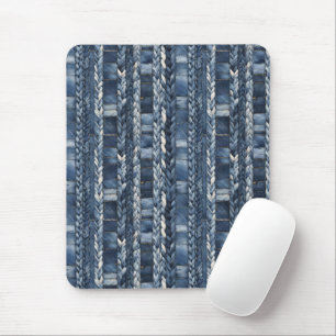 Verontruste en gevlochten Blue Jean Denim Muismat