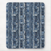Verontruste en gevlochten Blue Jean Denim Muismat (Voorkant)