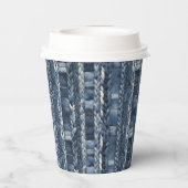Verontruste en gevlochten Blue Jean Denim Papieren Bekers (Achterkant)