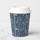 Verontruste en gevlochten Blue Jean Denim Papieren Bekers (Rechts)